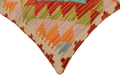 handmade Traditional Pillow Rust Blue Hand-Woven SQUARE 100% WOOL  Hand woven turkish pillow  2 x 2