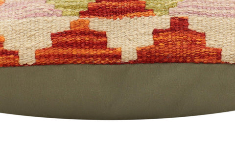 handmade Traditional Pillow Rust Blue Hand-Woven SQUARE 100% WOOL  Hand woven turkish pillow  2 x 2