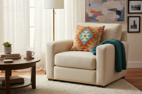 Boho Chic Earla Turkish Hand-Woven Kilim Pillow