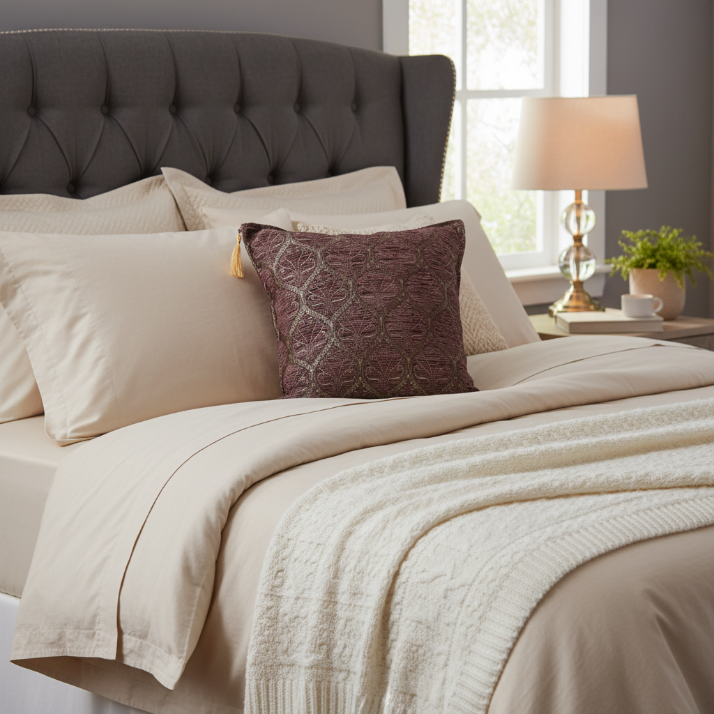 Trellis Myrtus Chenille Decorative Contemporary Turkish Pillow