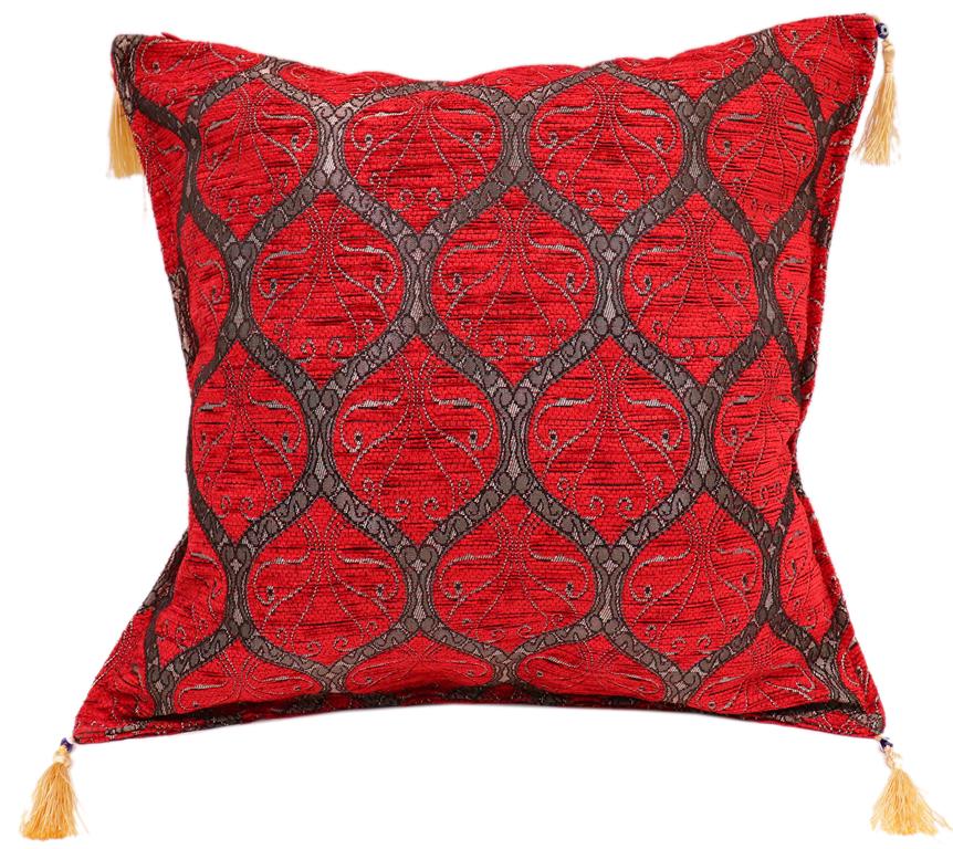 handmade Geometric Pillow Red Silver Handmade RECTANGLE throw pillow 2 x 2