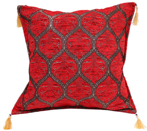 handmade Geometric Pillow Red Silver Handmade RECTANGLE throw pillow 2 x 2