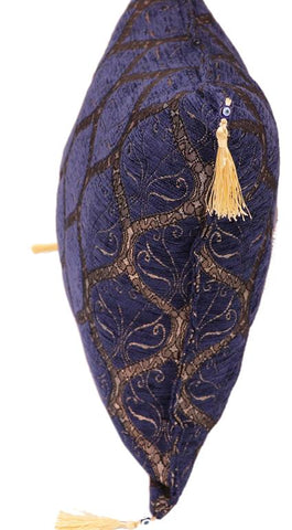 handmade Geometric Pillow Blue Silver Handmade RECTANGLE throw pillow 2 x 2