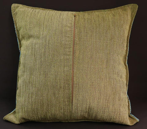 handmade Geometric Pillow Blue Green Handmade RECTANGLE throw pillow 2X2