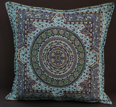 handmade Geometric Pillow Blue Green Handmade RECTANGLE throw pillow 2X2