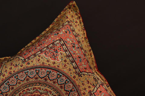 handmade Geometric Pillow Rust Gold Handmade RECTANGLE throw pillow 2X2