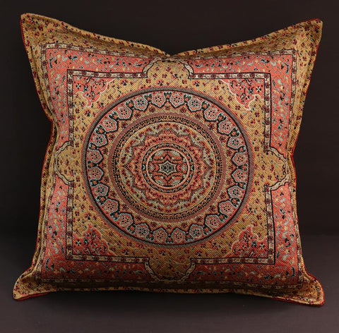 handmade Geometric Pillow Rust Gold Handmade RECTANGLE throw pillow 2X2