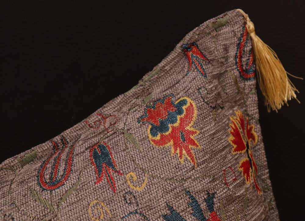 handmade Geometric Pillow Grey Rust Handmade RECTANGLE throw pillow 2 x 2