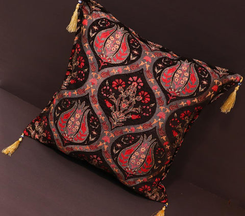 handmade Geometric Pillow Black Rust Handmade RECTANGLE throw pillow 2 x 2