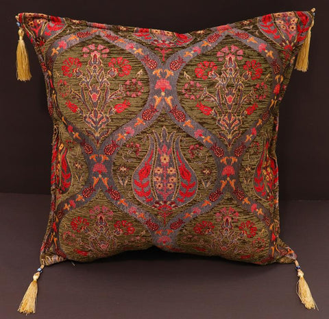 handmade Geometric Pillow Green Red Handmade RECTANGLE throw pillow 2 x 2