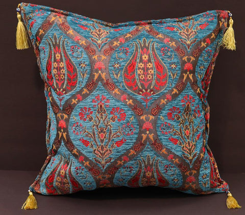 handmade Geometric Pillow Blue Red Handmade RECTANGLE throw pillow 2 x 2