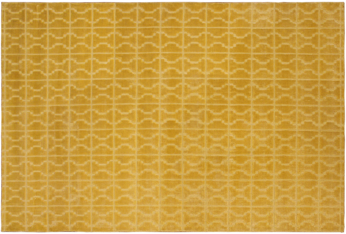 V902, 5 2"x 711",Modern     ,5x8,Gold,GOLD,Hand-loomed                   ,India      ,Bamboo Silk,Rectangle  ,652671185434