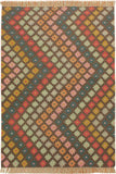 Modern Turkish Kilim Ivey Hand-Woven Wool Rug - 4'2'' x 5'11''