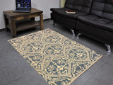 handmade Modern Nabila Blue Ivory Hand Knotted RECTANGLE WOOL&SILK area rug 4x6