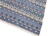 handmade Modern Moroccan Hi Lt. Blue Ivory Hand Knotted RECTANGLE 100% WOOL area rug 6x8