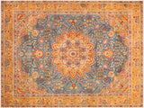 Vintage Solis Blue/Yellow Wool Rug - 9'8'' x 12'4''