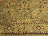 handmade Traditional Agra Green Brown Hand Knotted RECTANGLE 100% WOOL area rug 10x14
