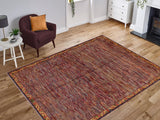 Modern Gabbeh Oralee Blue/Red Wool Rug - 8'1'' x 9'10''