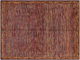 Modern Gabbeh Oralee Blue/Red Wool Rug - 8'1'' x 9'10''
