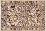 handmade Geometric Kafkaz Chobi Ziegler Ivory Beige Hand Knotted RECTANGLE 100% WOOL area rug 8 x 10