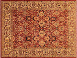 Antique Lavastone Low-Pile Ila Rust/Gold Wool Rug - 8'4'' x 9'9''
