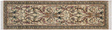 handmade Traditional Bhati Ivory Green Hand Knotted RUNNER 100% WOOL area rug 3x10