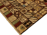 Boho Chic Gabbeh Dayna Brown/Green Wool Rug - 3'11'' x 5'7''