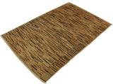Shabby Chic Gabbeh Maurine Beige/Black Wool Rug - 3'9'' x 5'9''