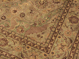 handmade Transitional Agra #2 Taupe Green Hand Knotted RECTANGLE 100% WOOL area rug 9x12