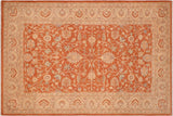 Shabby Chic Ziegler Sibyl Rust Beige Hand-Knotted Wool Rug - 6'1'' x 9'3''