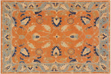handmade Traditional Kafkaz Chobi Ziegler Orange Blue Hand Knotted RECTANGLE 100% WOOL area rug 9 x 12