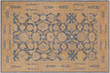 handmade Traditional Kafkaz Chobi Ziegler Blue Beige Hand Knotted RECTANGLE 100% WOOL area rug 9 x 12