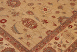 handmade Traditional Kafkaz Chobi Ziegler Tan Beige Hand Knotted RECTANGLE 100% WOOL area rug 9 x 12