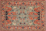 handmade Traditional Kafkaz Chobi Ziegler Peach Peach Hand Knotted RECTANGLE 100% WOOL area rug 9 x 12