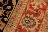 handmade Traditional Kafkaz Chobi Ziegler Black Red Hand Knotted RECTANGLE 100% WOOL area rug 9 x 12