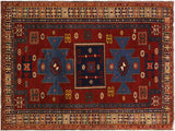 Rustic Antique 1920s Baku Vintage Wool Rug