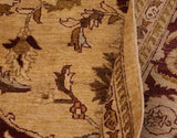 handmade Traditional Kafkaz Chobi Ziegler Lt. Gold Burgundy Hand Knotted RECTANGLE 100% WOOL area rug 9 x 12