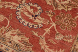 handmade Traditional Kafkaz Chobi Ziegler Peach Blue Hand Knotted RECTANGLE 100% WOOL area rug 9 x 11