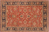 handmade Traditional Kafkaz Chobi Ziegler Peach Blue Hand Knotted RECTANGLE 100% WOOL area rug 9 x 11