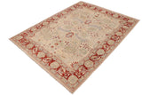 handmade Traditional Kafkaz Chobi Ziegler Beige Rust Hand Knotted RECTANGLE 100% WOOL area rug 9 x 12