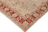 handmade Traditional Kafkaz Chobi Ziegler Beige Rust Hand Knotted RECTANGLE 100% WOOL area rug 9 x 12