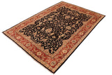 handmade Traditional Kafkaz Chobi Ziegler Black Rust Hand Knotted RECTANGLE 100% WOOL area rug 9 x 12