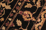 handmade Traditional Kafkaz Chobi Ziegler Black Aubergine Hand Knotted RECTANGLE 100% WOOL area rug 8 x 11