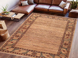 Shabby Chic Gabbeh Raye Beige/Rust Wool Rug - 6'3'' x 9'0''