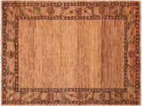 Modern Gabbeh Margart Beige/Rust Wool Rug - 6'3'' x 7'9''