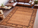 Modern Gabbeh Margart Beige/Rust Wool Rug - 6'3'' x 7'9''