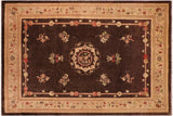 handmade Geometric Kafkaz Chobi Ziegler Brown Tan Hand Knotted RECTANGLE 100% WOOL area rug 10 x 14