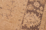 handmade Traditional Kafkaz Chobi Ziegler Tan Brown Hand Knotted RECTANGLE 100% WOOL area rug 6 x 9