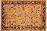 Bohemien Ziegler Silva Gold Blue Hand-Knotted Wool Rug - 6'0'' x 8'9''