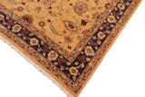 handmade Traditional Kafkaz Chobi Ziegler Gold Blue Hand Knotted RECTANGLE 100% WOOL area rug 6 x 9